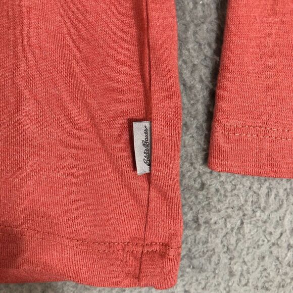 Eddie Bauer Shirt Womens Large‎ Red long Sleeve V-Neck Solid Preppy Basic Tee - Picture 3 of 7